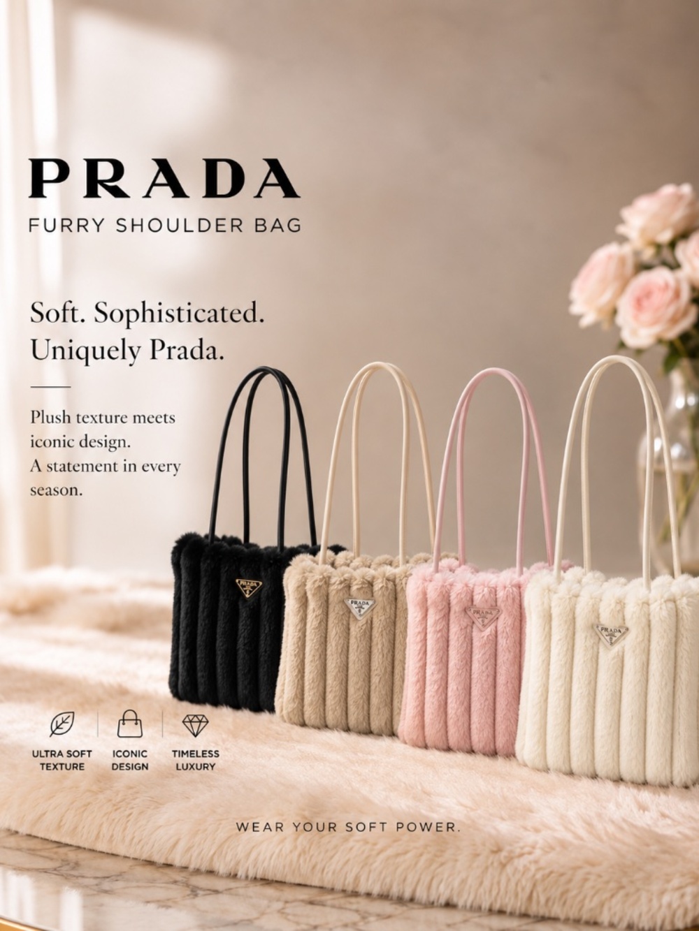 Prada Fur Shoulder Bag Authentic GWP ITEM